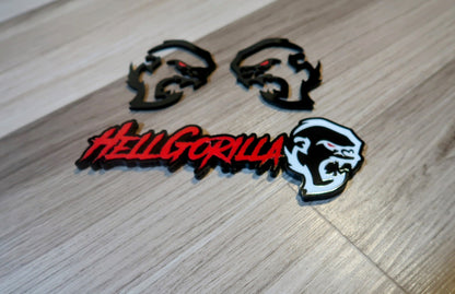 HellGorilla badge set. Includes 3.