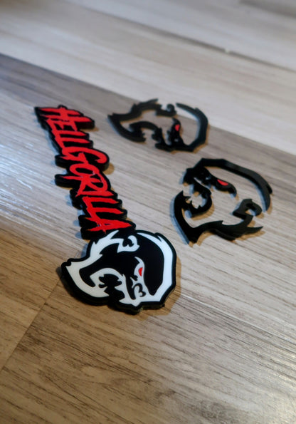 HellGorilla badge set. Includes 3.