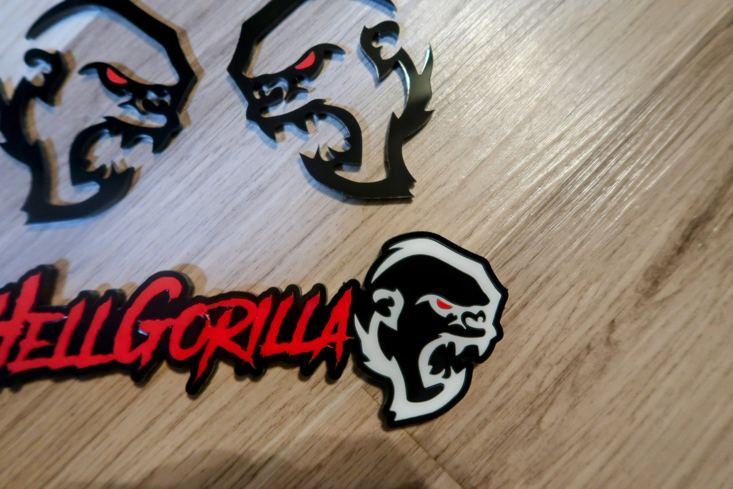 HellGorilla badge set. Includes 3.