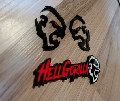 HellGorilla badge set. Includes 3.