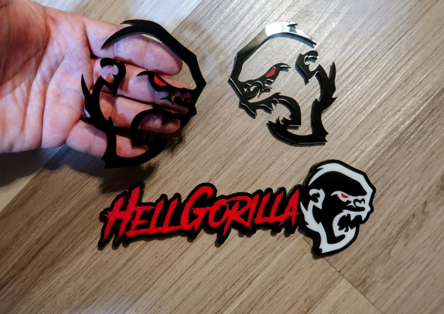 HellGorilla badge set. Includes 3.