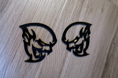 Vampire fender badges with custom eye color, Includes 2.