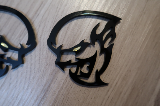 Vampire fender badges with custom eye color, Includes 2.