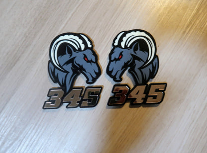 345,392 Agressive Ram Fender badges. Includes 2.
