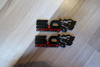 5.0 Coyote fender badges. Includes 2.