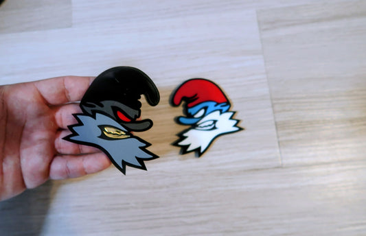 Possessed Papa Smurf badges. Includes 2