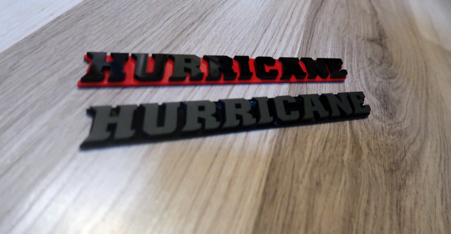 Hurricane badges. Includes 2