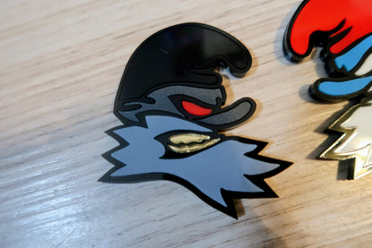 Possessed Papa Smurf badges. Includes 2