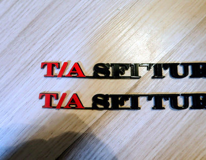 T/A SFI TURBO badges. Includes 2