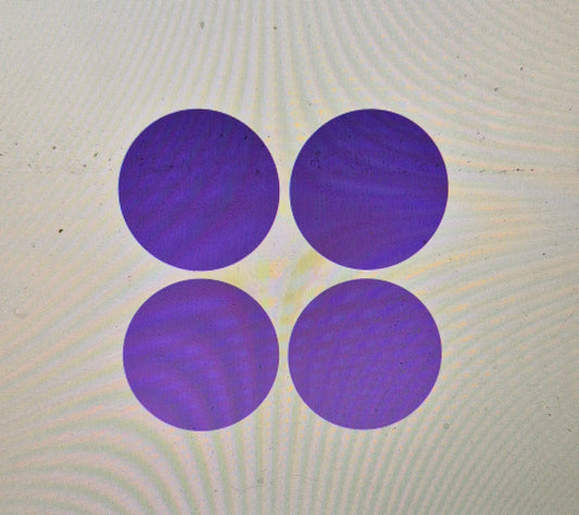 4 Mirror Purple circles. 2.5 inch round.