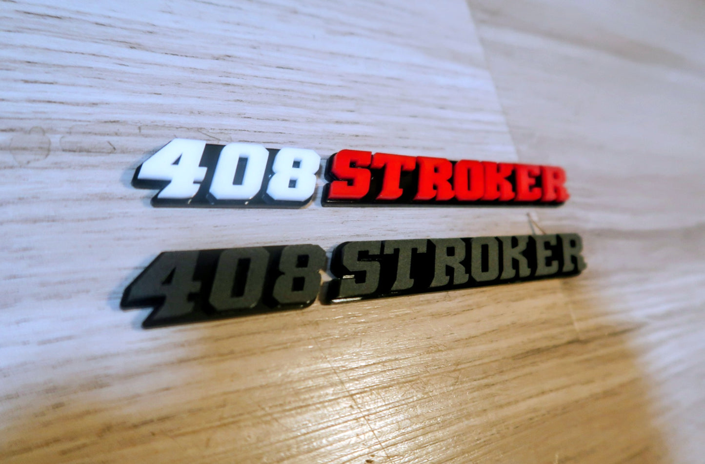 Stroker with custom number badges. Includes 2