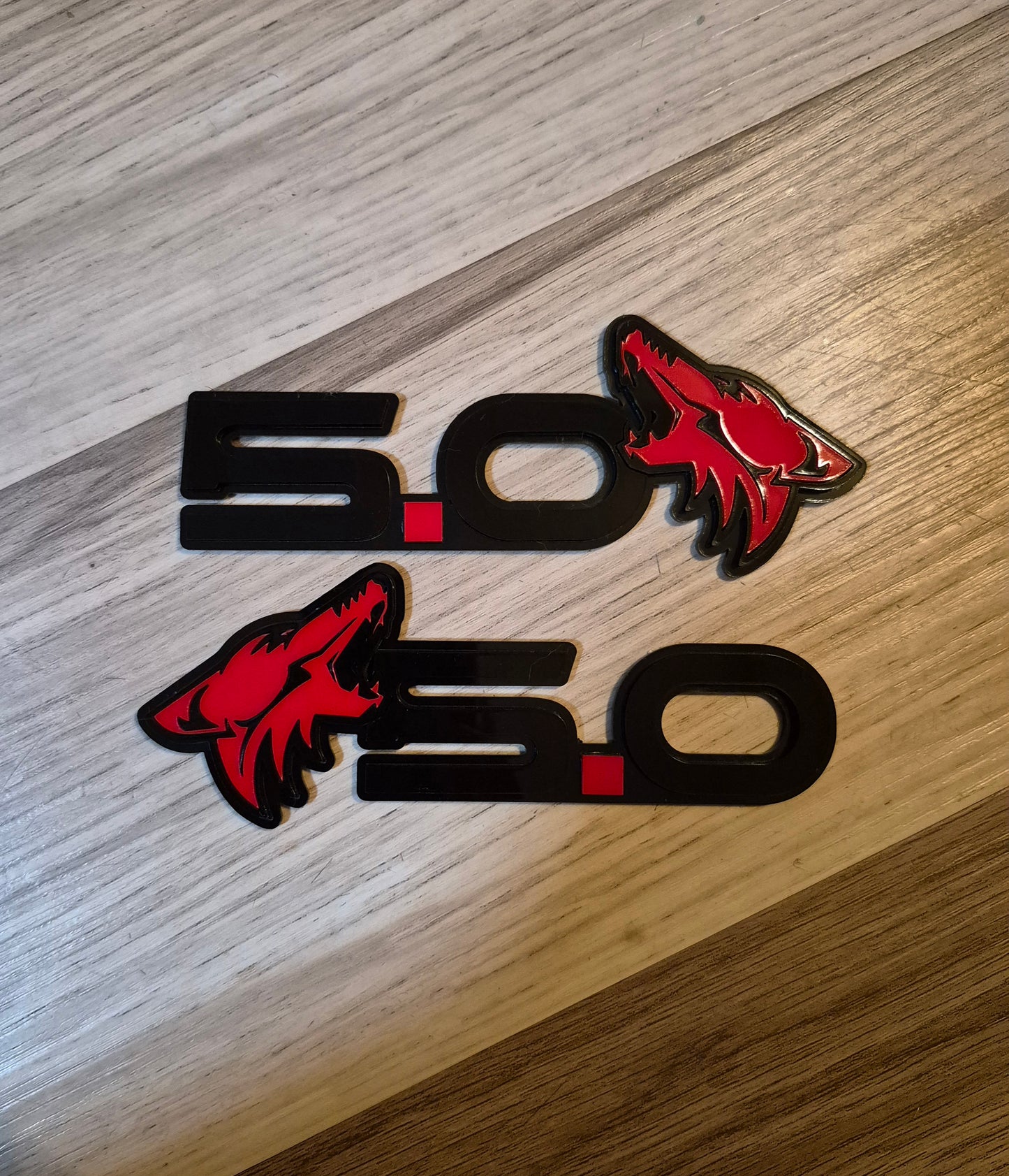Coyote 5.0 badges. Includes 2.