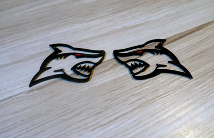 Great White Shark badges. Includes 2.