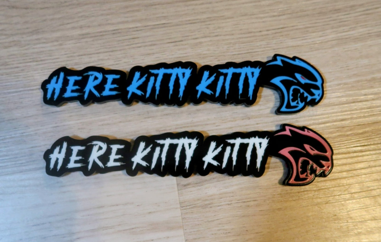 Here Kitty Kitty car badge
