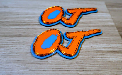 OJ badges. Includes 2