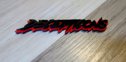 Decepticons text badge. Includes 1.