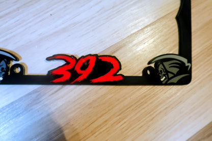 Grim Reaper custom license plate frame.