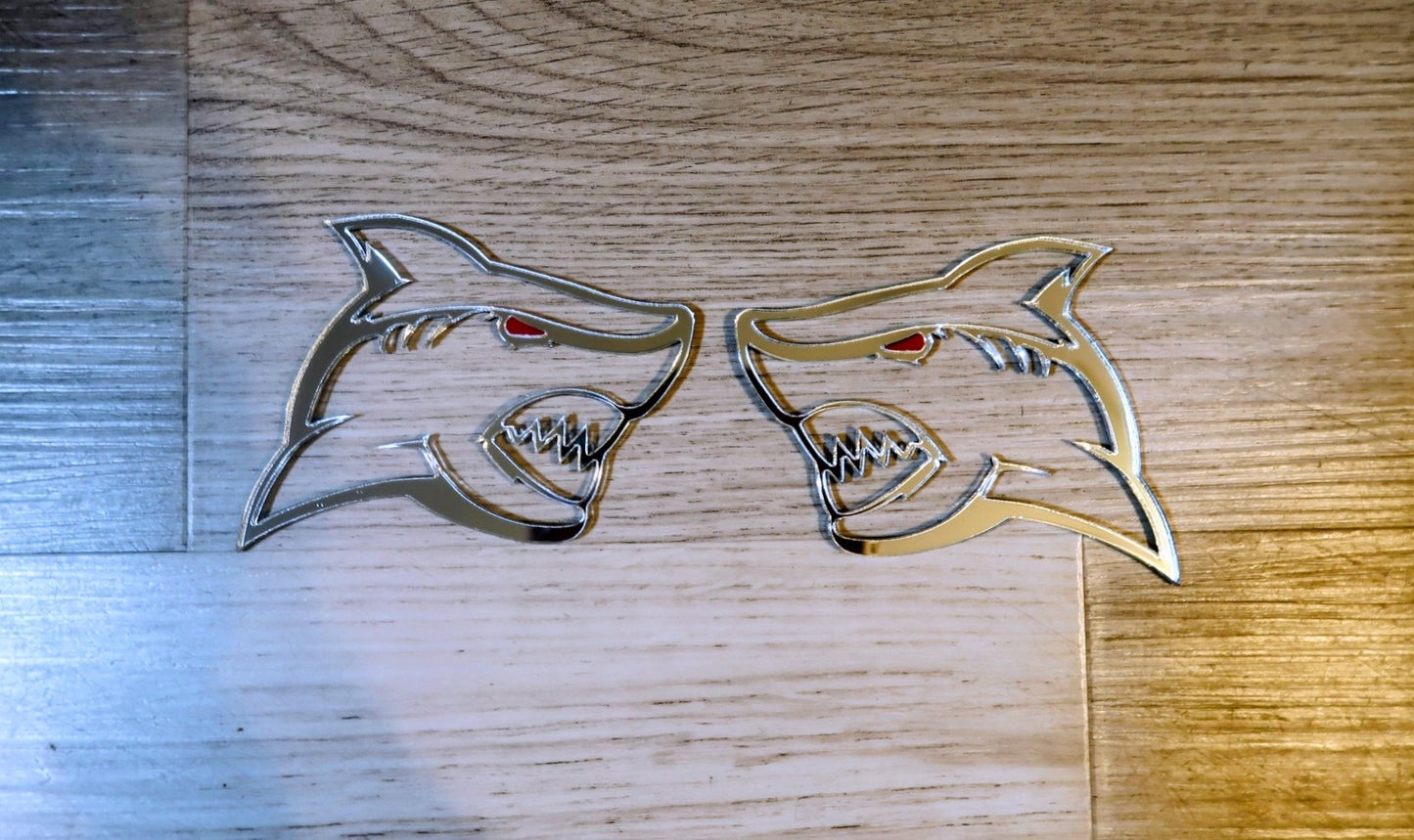 Great White Shark badges. Includes 2.
