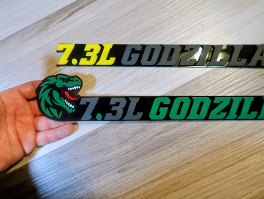 7.3L Godzilla badges. Includes 2