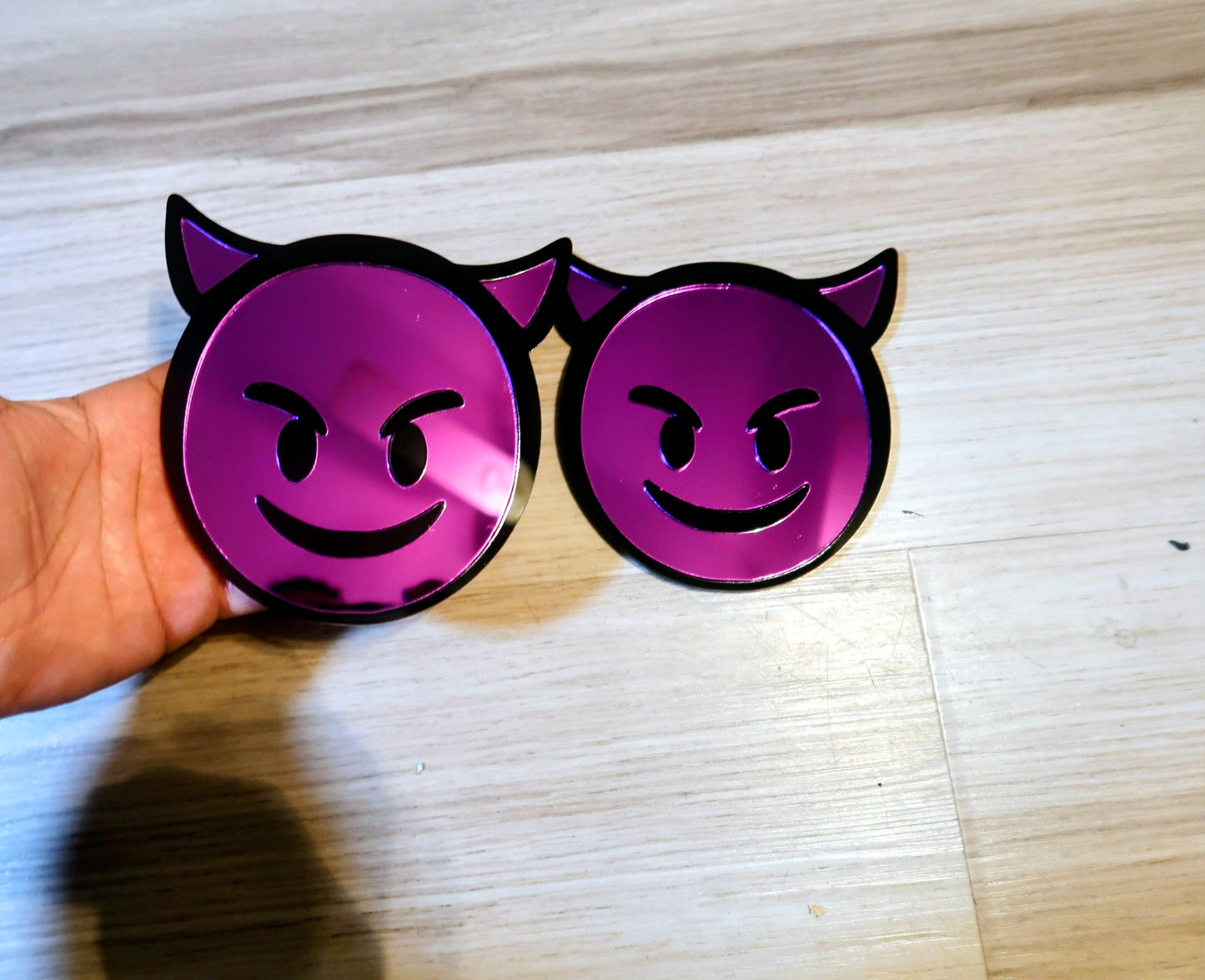 Devil Emoji badges. Includes 2