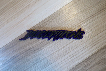 Decepticons text badge. Includes 1.