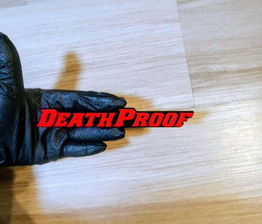 Death Proof badge. Includes 1