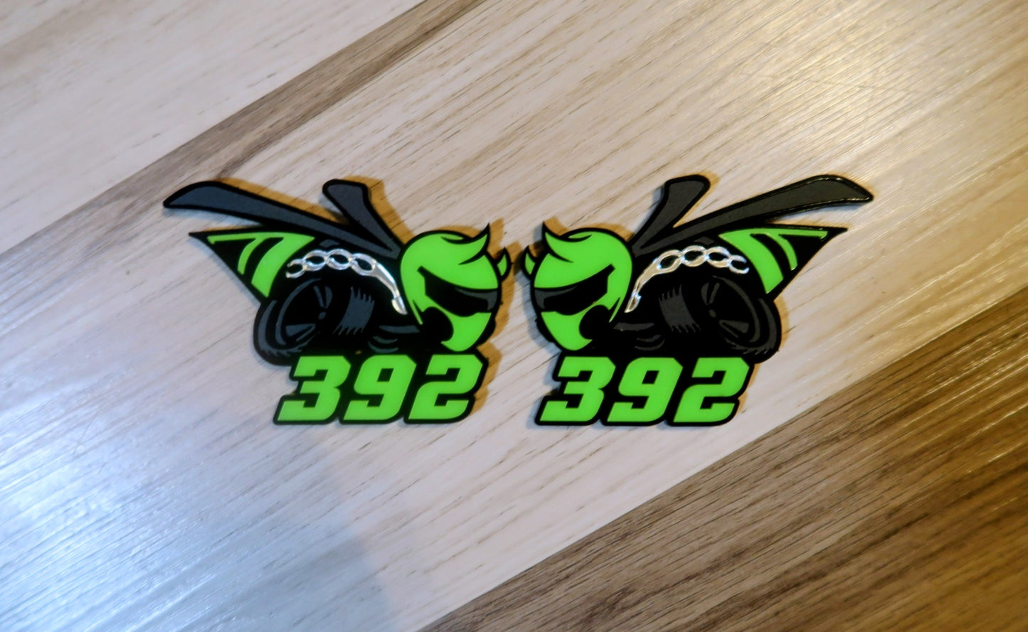 Racing Bee car badges, 392 or 345. Includes 2.