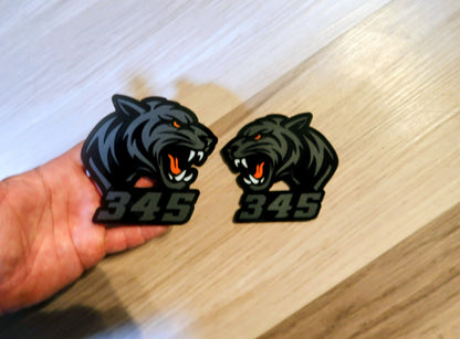 Aggresive Tiger badges. Includes 2.