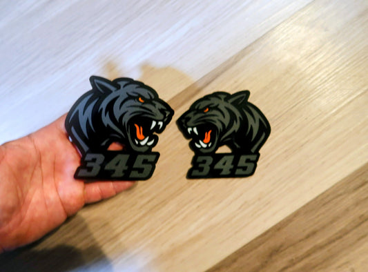 Aggresive Tiger badges. Includes 2.