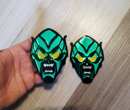 Inspired Green Goblin badges. Includes 2.