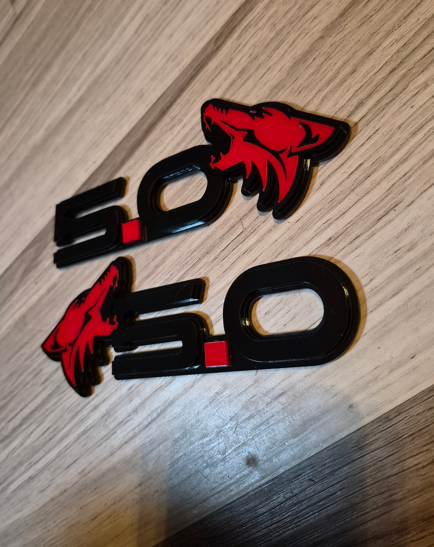 Coyote 5.0 badges. Includes 2.
