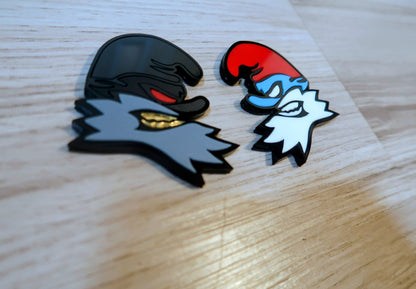 Possessed Papa Smurf badges. Includes 2