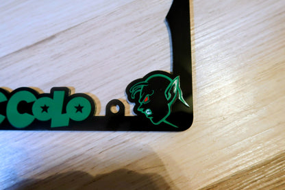 Custom Piccolo License plate frame.