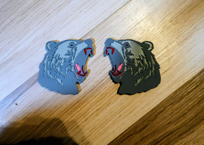 Grizzly Bear car badge. Includes 2.