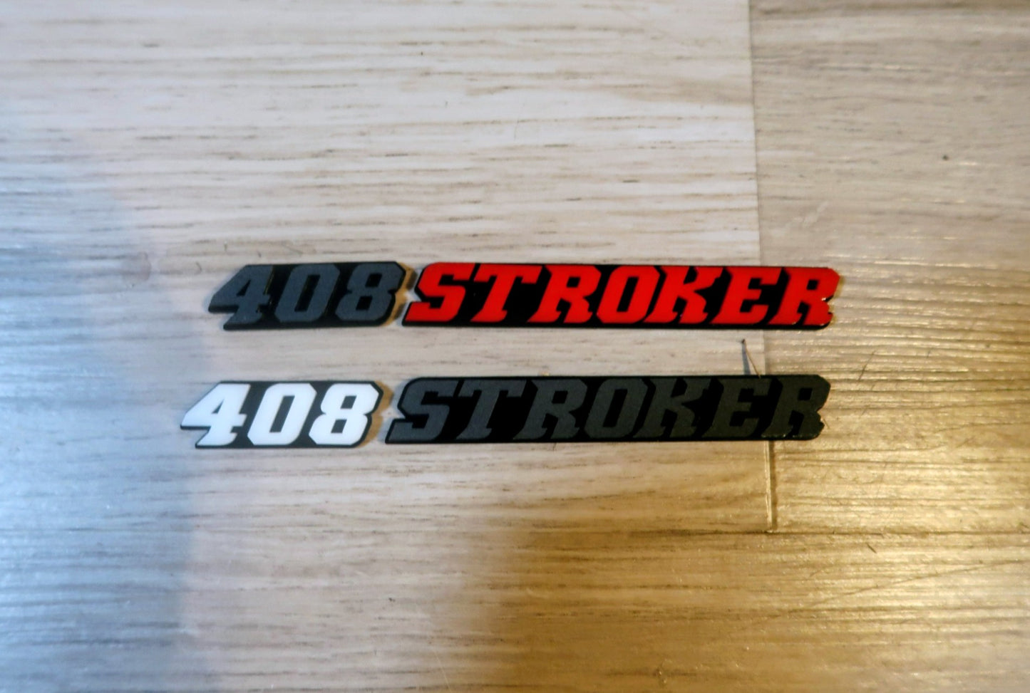 Stroker with custom number badges. Includes 2